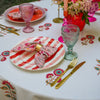 Maharani Red Hand Block Print Round Tablecloth 228cm