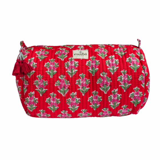 Paloma Hand Printed Quilted Washbags - Set of 3