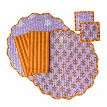  Julia Round Scalloped Placemat, Napkin & Coaster Set (2)