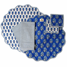  Bluebells Round Scalloped Placemat, Napkin & Coaster Set (2)