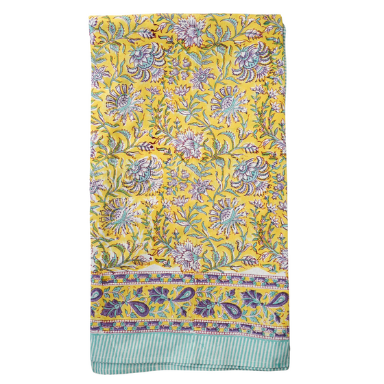 Turmeric Blossoms Tablecloth 225 x 275cm