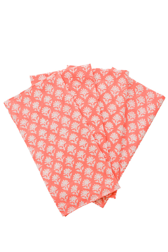 Celia Coral White Motif Napkins